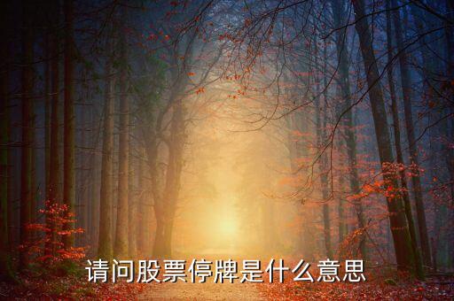 請(qǐng)問(wèn)股票停牌是什么意思