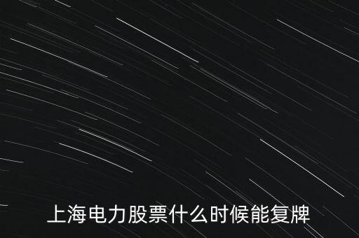 上海電力股票什么時候能復(fù)牌