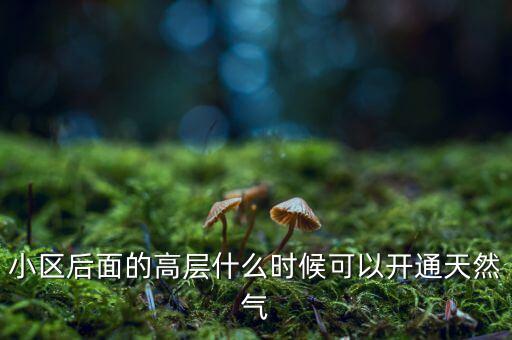 小區(qū)后面的高層什么時候可以開通天然氣