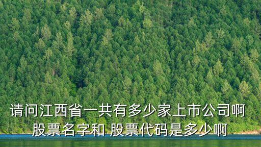 請(qǐng)問江西省一共有多少家上市公司啊 股票名字和 股票代碼是多少啊