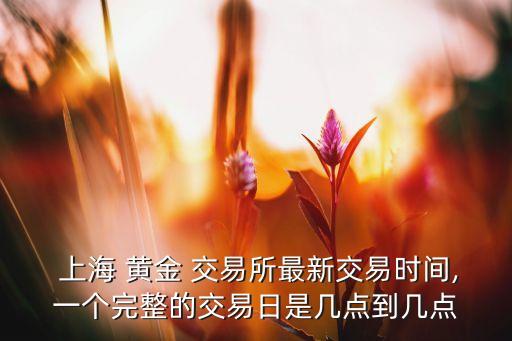  上海 黃金 交易所最新交易時間,一個完整的交易日是幾點到幾點