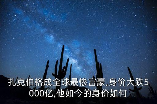 扎克伯格成全球最慘富豪,身價(jià)大跌5000億,他如今的身價(jià)如何