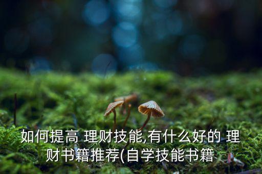 如何提高 理財(cái)技能,有什么好的 理財(cái)書籍推薦(自學(xué)技能書籍