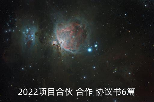 2022項(xiàng)目合伙 合作 協(xié)議書6篇