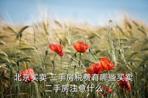  北京買(mǎi)賣(mài) 二手房稅費(fèi)有哪些買(mǎi)賣(mài) 二手房注意什么