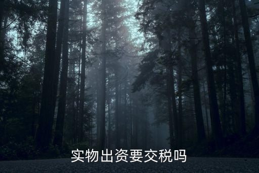 實(shí)物出資要交稅嗎