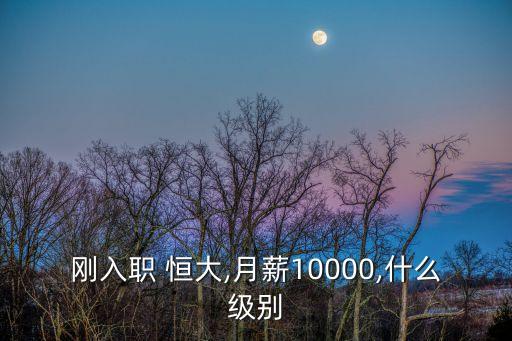 剛?cè)肼?恒大,月薪10000,什么級別