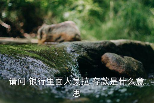 請(qǐng)問 銀行里面人員拉 存款是什么意思