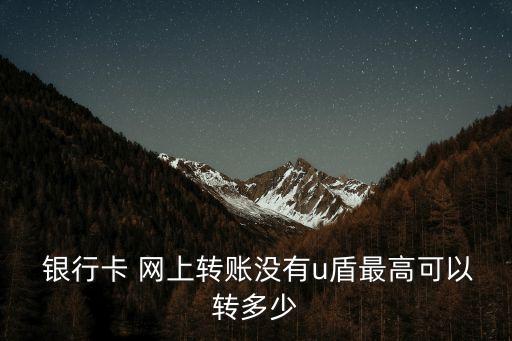  銀行卡 網(wǎng)上轉(zhuǎn)賬沒有u盾最高可以轉(zhuǎn)多少