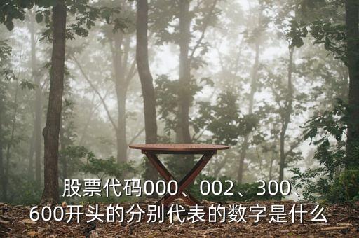  股票代碼000、002、300、600開頭的分別代表的數(shù)字是什么