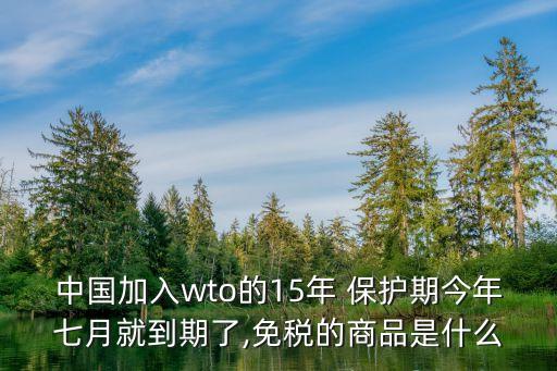 中國加入wto的15年 保護(hù)期今年七月就到期了,免稅的商品是什么