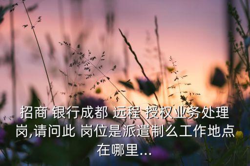 招商 銀行成都 遠(yuǎn)程 授權(quán)業(yè)務(wù)處理崗,請(qǐng)問此 崗位是派遣制么工作地點(diǎn)在哪里...