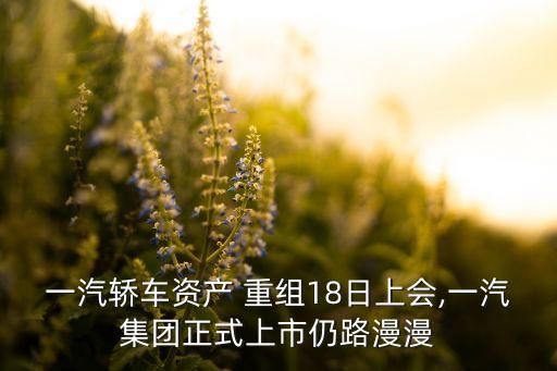 一汽轎車資產(chǎn) 重組18日上會(huì),一汽集團(tuán)正式上市仍路漫漫