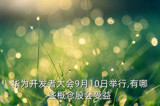 華為開發(fā)者大會(huì)9月10日舉行,有哪些概念股會(huì)受益