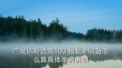 廣發(fā)納斯達克100 指數(shù)a 收益怎么算具體舉例說明