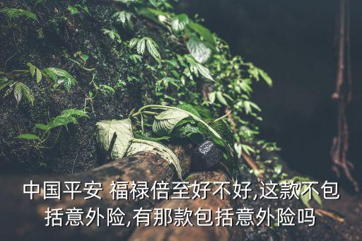 中國平安 福祿倍至好不好,這款不包括意外險(xiǎn),有那款包括意外險(xiǎn)嗎