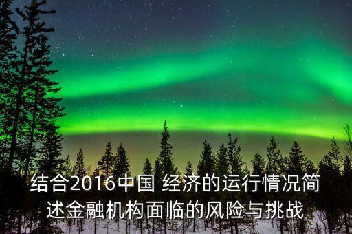 結(jié)合2016中國 經(jīng)濟的運行情況簡述金融機構(gòu)面臨的風(fēng)險與挑戰(zhàn)