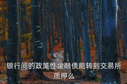  銀行間的政策性金融債能轉(zhuǎn)到交易所 質(zhì)押么