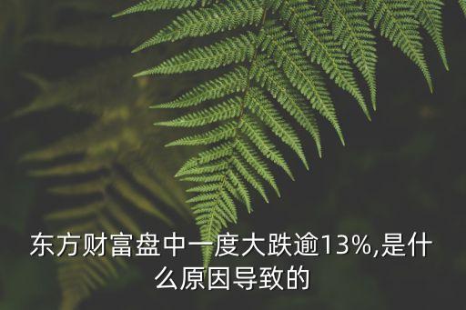 東方財(cái)富盤(pán)中一度大跌逾13%,是什么原因?qū)е碌? class=