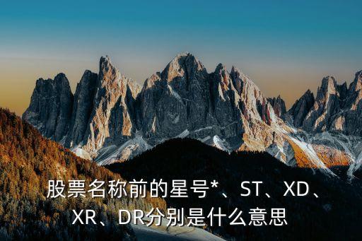  股票名稱前的星號*、ST、XD、XR、DR分別是什么意思