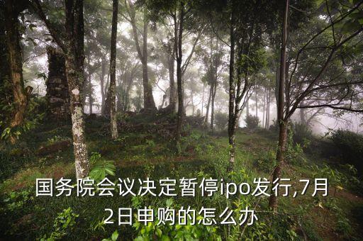 國務(wù)院會(huì)議決定暫停ipo發(fā)行,7月2日申購的怎么辦