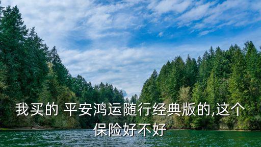 我買(mǎi)的 平安鴻運(yùn)隨行經(jīng)典版的,這個(gè)保險(xiǎn)好不好