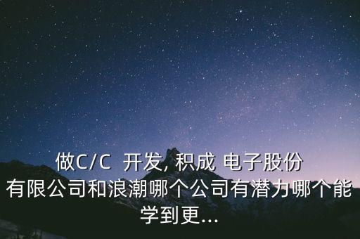 做C/C  開發(fā), 積成 電子股份有限公司和浪潮哪個公司有潛力哪個能學到更...