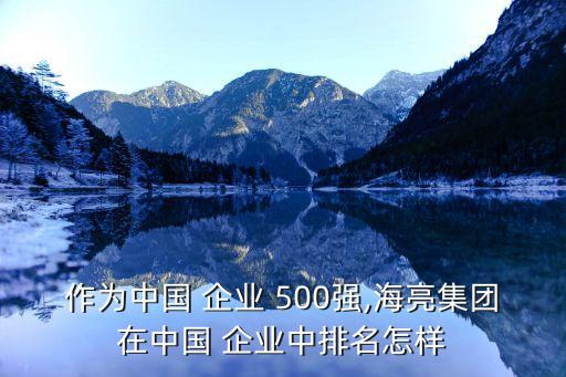 作為中國 企業(yè) 500強(qiáng),海亮集團(tuán)在中國 企業(yè)中排名怎樣