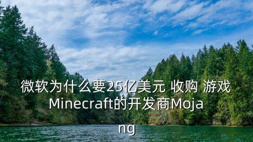 微軟為什么要25億美元 收購(gòu) 游戲Minecraft的開發(fā)商Mojang