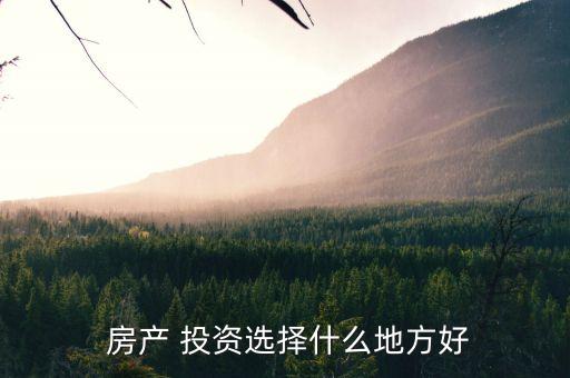  房產(chǎn) 投資選擇什么地方好