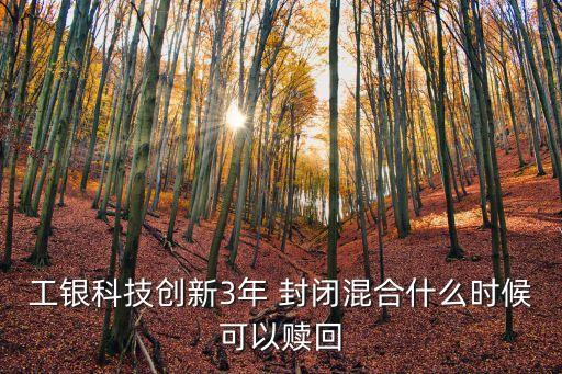 工銀科技創(chuàng)新3年 封閉混合什么時(shí)候可以贖回