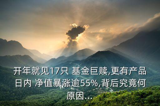 開年就見17只 基金巨贖,更有產品日內 凈值暴漲逾55%,背后究竟何原因...