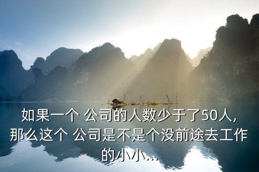 如果一個(gè) 公司的人數(shù)少于了50人,那么這個(gè) 公司是不是個(gè)沒(méi)前途去工作的小小...