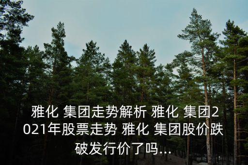  雅化 集團(tuán)走勢解析 雅化 集團(tuán)2021年股票走勢 雅化 集團(tuán)股價跌破發(fā)行價了嗎...