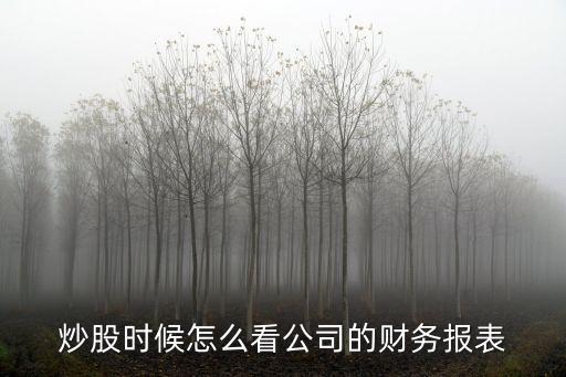 炒股時候怎么看公司的財務(wù)報表