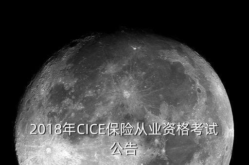 2018年CICE保險(xiǎn)從業(yè)資格考試公告