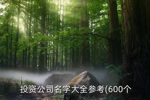  投資公司名字大全參考(600個(gè)