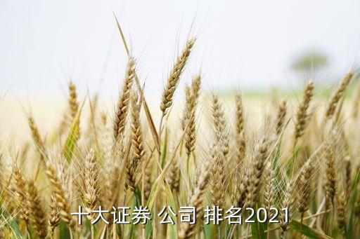 十大證券 公司 排名2021