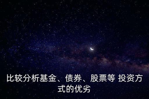 比較分析基金、債券、股票等 投資方式的優(yōu)劣