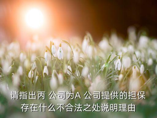 請指出丙 公司為A 公司提供的擔(dān)保存在什么不合法之處說明理由