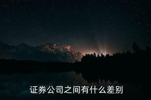  證券公司之間有什么差別