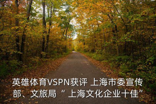 英雄體育VSPN獲評 上海市委宣傳部、文旅局“ 上海文化企業(yè)十佳”