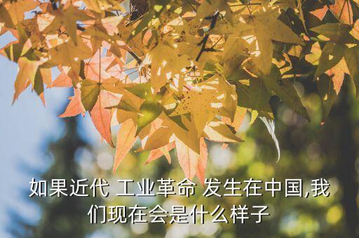 如果近代 工業(yè)革命 發(fā)生在中國,我們現(xiàn)在會是什么樣子