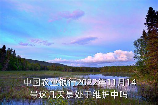  中國(guó)農(nóng)業(yè)銀行2022年11月14號(hào)這幾天是處于維護(hù)中嗎