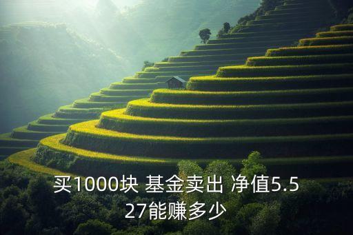 買(mǎi)1000塊 基金賣(mài)出 凈值5.527能賺多少