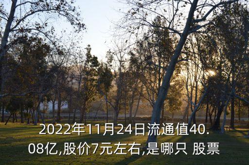 2022年11月24日流通值40.08億,股價(jià)7元左右,是哪只 股票