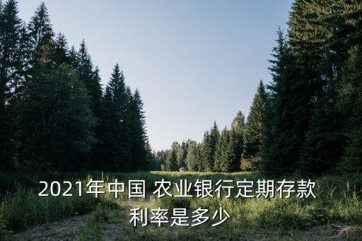 2021年中國 農(nóng)業(yè)銀行定期存款 利率是多少