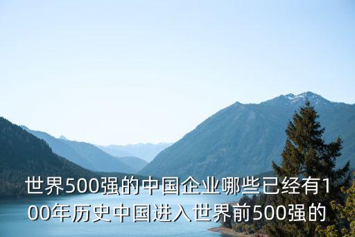 世界500強的中國企業(yè)哪些已經(jīng)有100年歷史中國進入世界前500強的