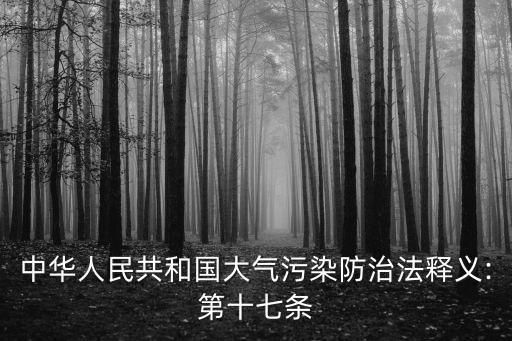 中華人民共和國大氣污染防治法釋義:第十七條