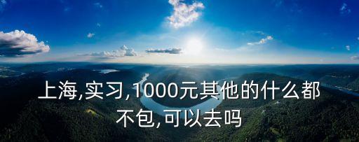 上海,實習(xí),1000元其他的什么都不包,可以去嗎